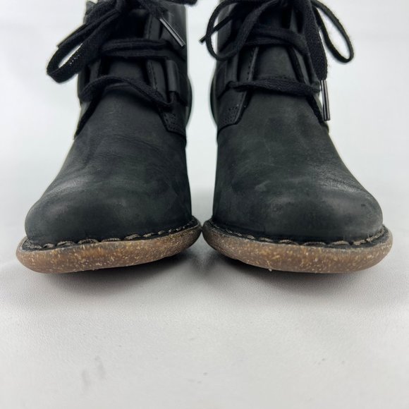 Clarks Womens Carleta Lyon Black Oily Leather Ankle Bootie Chunky Heel size 5.5 - Picture 5 of 16